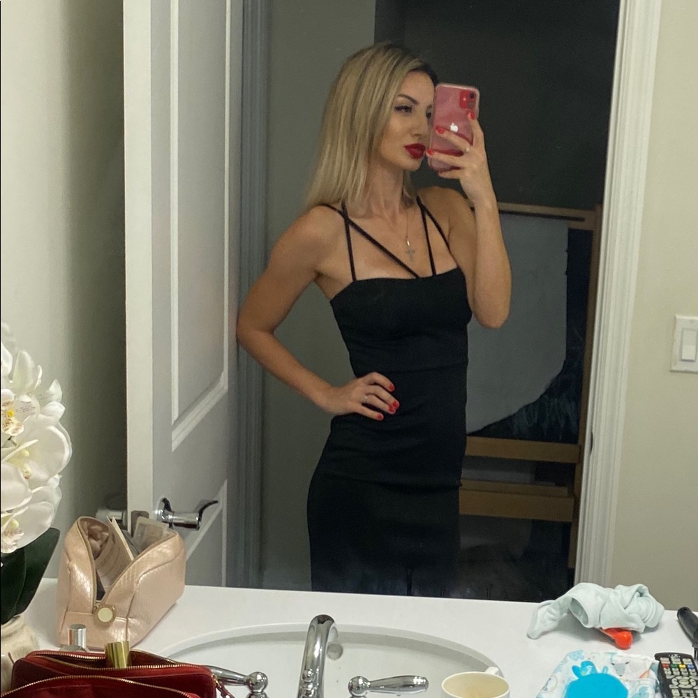 Black midi dress